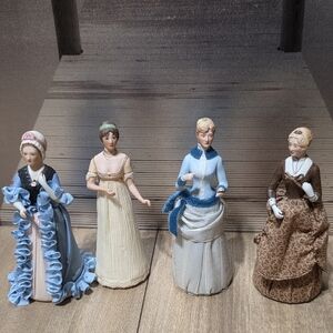 Great American Women Set of Four Vintage Porcelain Figurines US Historical Socie